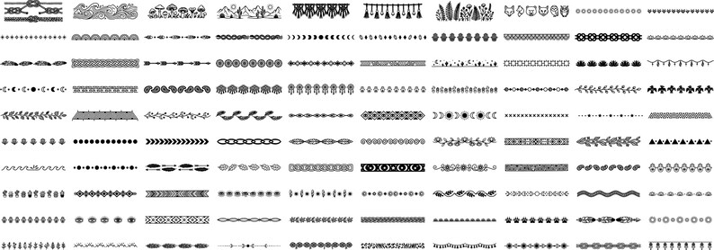 Boho Borders Bundle SVG PNG EPS, 200 Decorative Dividers Set, Tribal Floral Lines, Cricut Cut Files, Bohemian Clipart Pack for Design image 5