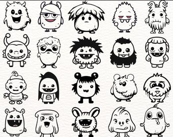 Cute Monster SVG and PNG Designs for Crafting, Kids Projects, and Printables – Fun, Whimsical Monster Clipart Collection for DIY Use