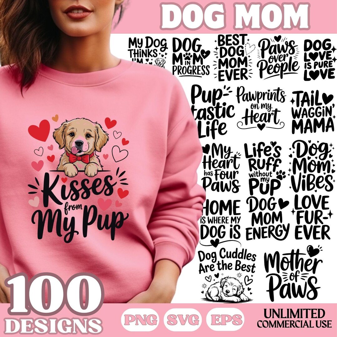 Dog Mom SVG PNG Designs Bundle for Cricut and Sublimation – Funny Puppy ...