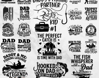 Fishing Dad SVG Bundle: Funny Quotes, Fishing Legends (Digital Download)