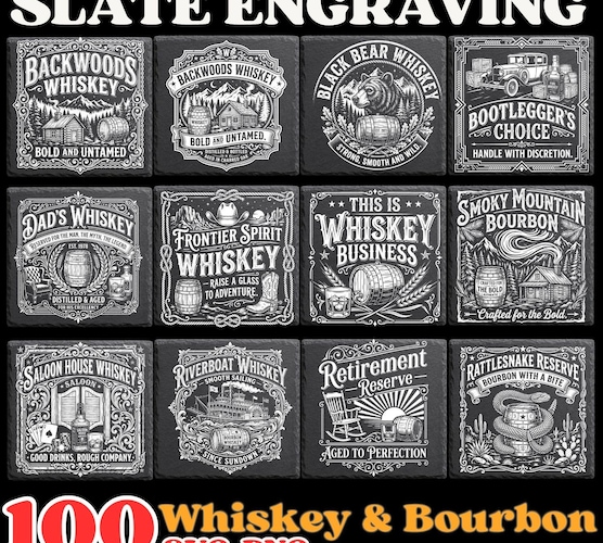 Whiskey Bourbon SVG PNG Bundle — Vintage Engraving Designs