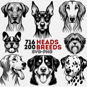 Dog Heads SVG Bundle | Complete Dog Breeds Svg  | Dog Heads for Cricut Svg|Dog Silhouette Svg,Dog Heads Clipart| Instant Download