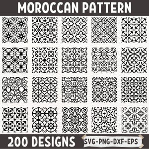 Marokkaanse patroon SVG-bundel, mandala tegel gesneden bestanden voor Cricut en laser, geometrisch ornament ontwerp, Instant Download