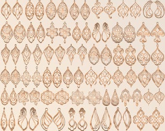 Elegant Earring SVG Bundle – Laser Cut Jewelry Designs, Floral, Geometric, and Boho Earrings, Compatible with Cricut and Silhouette
