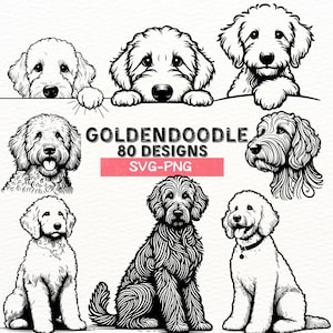 Golden Doodle SVG Bundle | Dog Lover Clipart | Golden Doodle Vector Cut Files for Cricut, Silhouette & Craft Projects