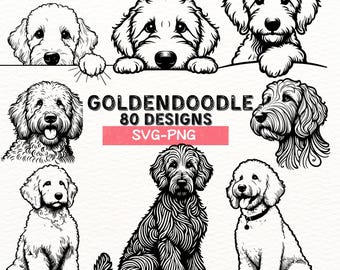 Golden Doodle SVG Bundle | Dog Lover Clipart | Golden Doodle Vector Cut Files for Cricut, Silhouette & Craft Projects