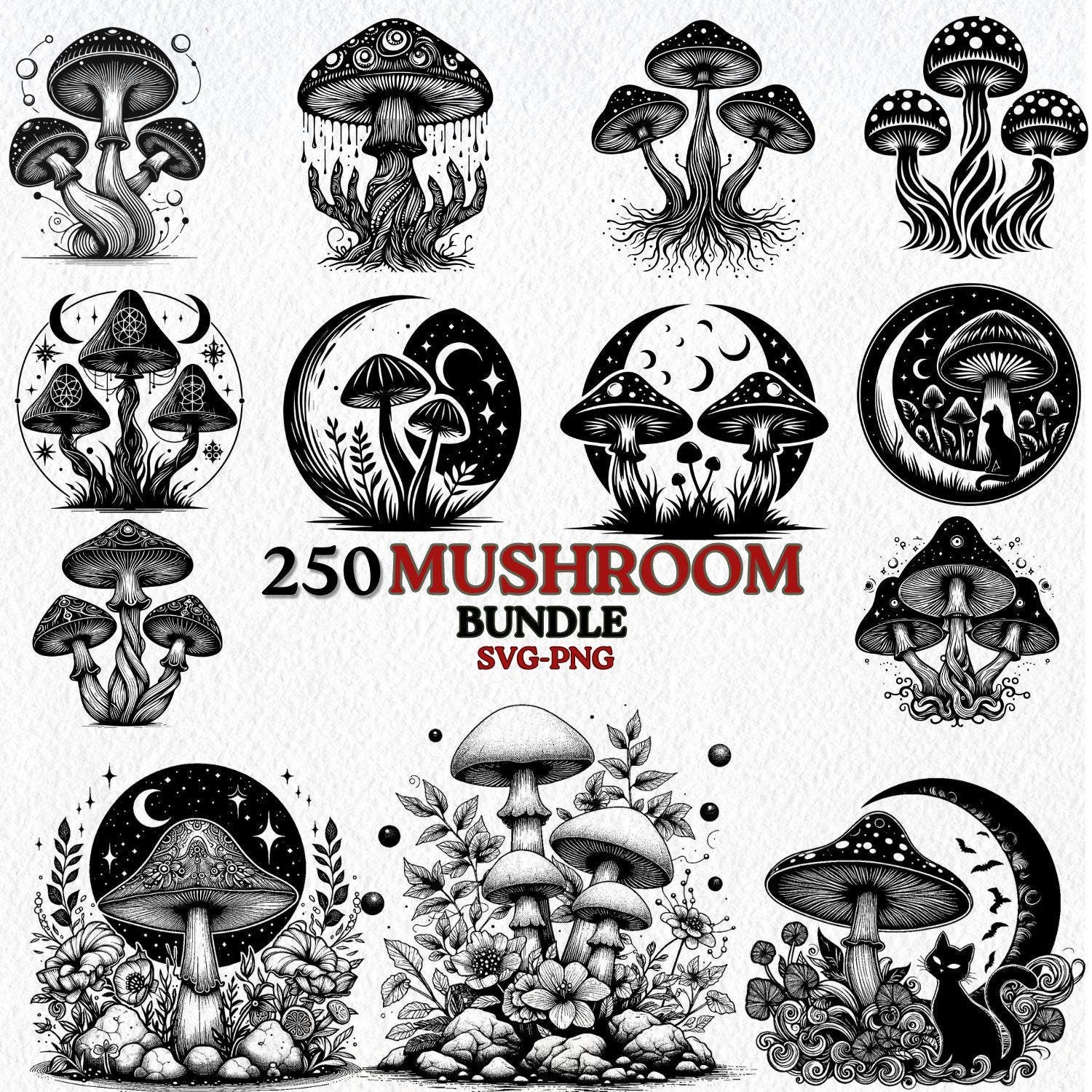 Mushroom house png - Etsy México, image size:1500x1500
