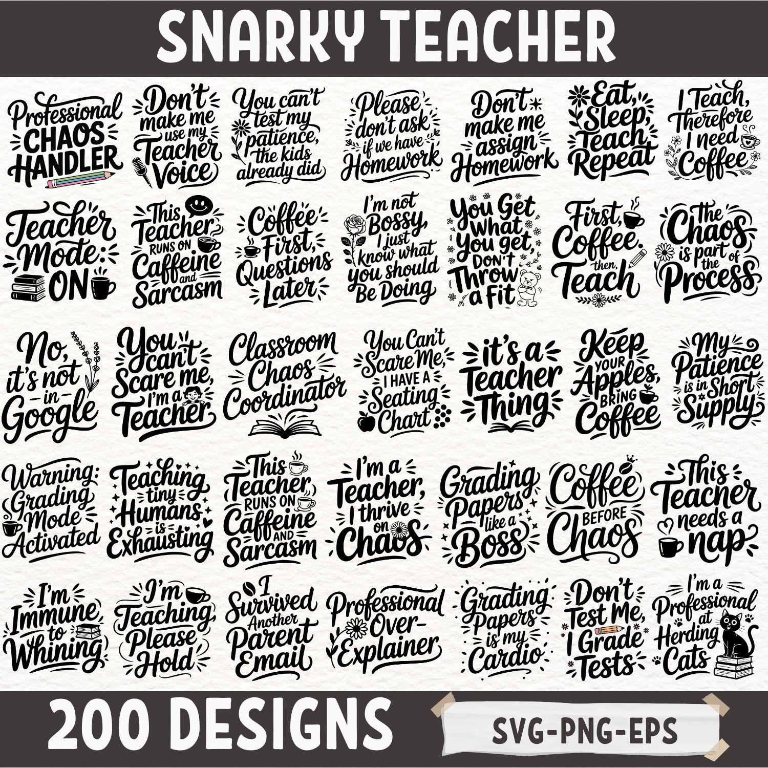 Lustige Lehrer Zitate SVG PNG Eps Klassenzimmer Chaos Kaffee Grading Designs Lehrer Shirt Cricut Silhouette Sublimation
