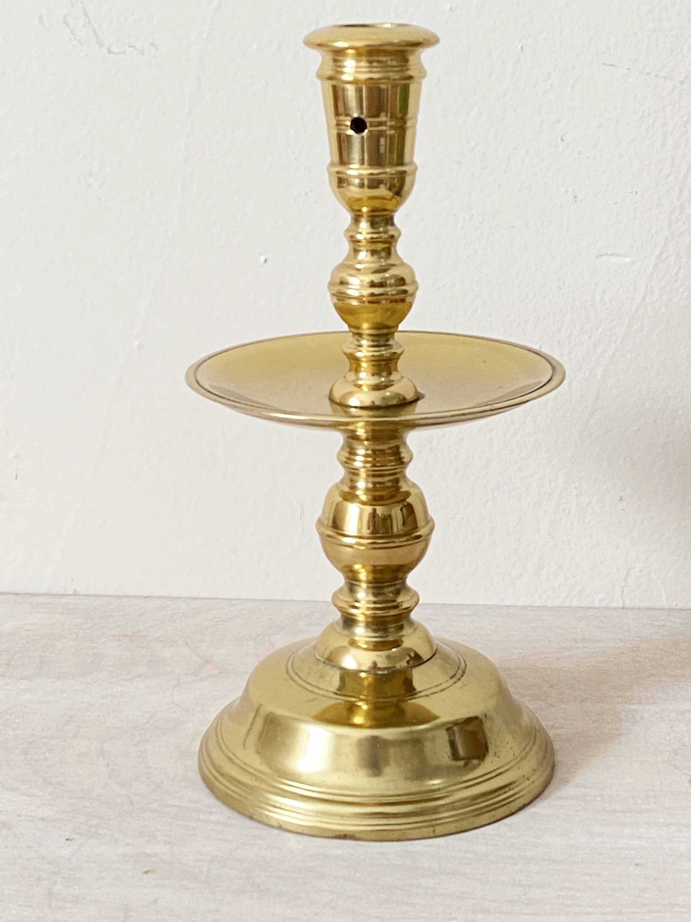 Set of 3 Vintage Brass Tall Taper Candlesticks-candle Holder 16