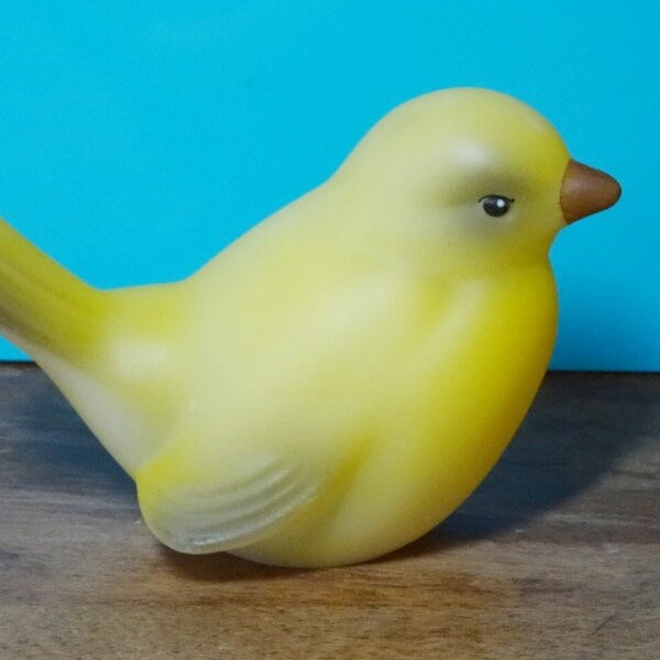 Fenton Satin Glass Yellow Bird Figurine