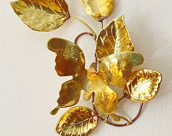 Gold Metal Wall Decor Butterfly and Lives