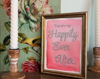 Hand-Painted Valentine Card | Bookish Love Quote