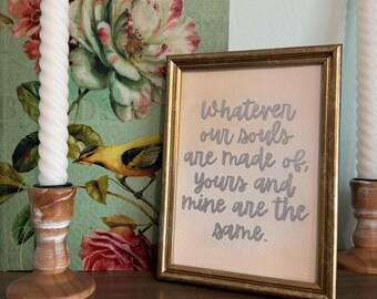 Hand-Painted Wuthering Heights Valentine Post Card | Romantic Literary Love Quote