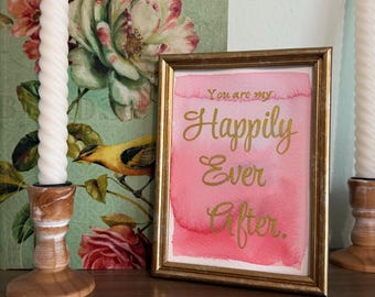 Hand-Painted Valentine Card | Bookish Love Quote