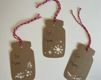 Mason Jar Gift Tag, set of 6