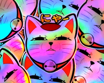 Turbo Granny Sticker – 4" Holographic Vintage Style, Shiny Vinyl Decal