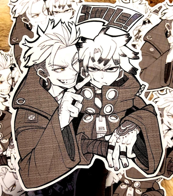 Enjin & Rudo SMILE! Sticker – 4” Gachiakuta Vinyl, Waterproof Anime Decal