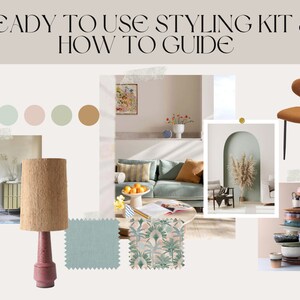 Paquete de estilo listo para usar, Mood board y kit de color, Diseño de interiores, Cómo crear el interior perfecto, E-design, Cambio de imagen interior