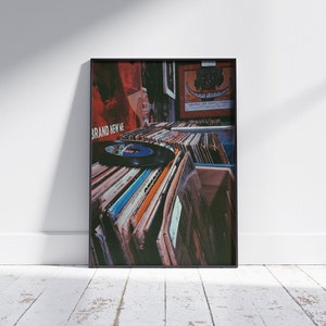 Vintage Record Shop Poster: Retro Music Wall Art