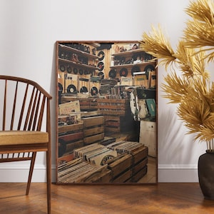 Vintage Record Shop Poster: Retro Music Wall Art