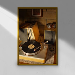 Vintage Record Shop Poster: Retro Music Wall Art
