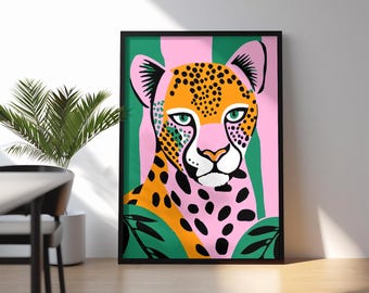 Leopard Print Poster: Trendy Cheetah Retro Wall Art