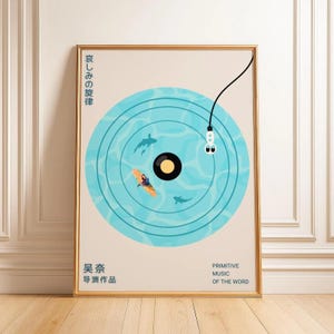 Vintage Record Shop Art Print: Retro Music Wall Decor