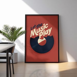 Vintage Record Shop Art Print: Retro Music Wall Decor