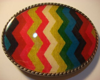 Jada Belt Buckle - Zigzag - Oval Wearable Art