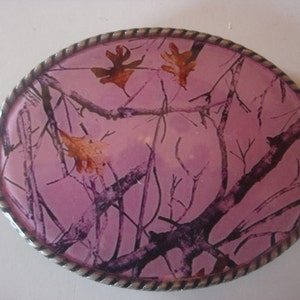 Womens belt buckle - Pink Camo