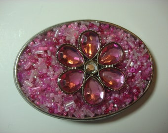 Girl's Belt Buckle - Pink Flower