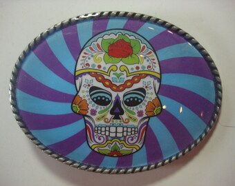 Sugar Skull 5 Belt Buckle - Day of the Dead