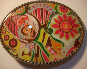 Jada Belt Buckle - Glo - Oval Wearable Art