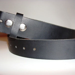 Belt for Belt Buckle, Distressed Vintage Italian Leather Snap Belt - BLACK  Comes with buckle shown in second photo