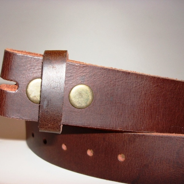 Belt for Belt Buckle, Distressed Vintage Italian Leather Snap Belt - BROWN   Comes with free buckle shown in 2nd picture