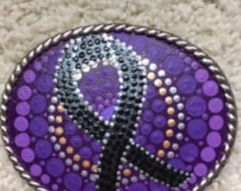 Awareness Ribbon buckle - Wearable Dot Art - Needs to be Special ordered with your color choice