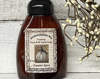 Foaming soap, Foaming Goat Milk Hand Soap, Pumpkin spice, Autumn scented,  Goat Milk, housewarming gift, Moeggenborg Sugar Bush