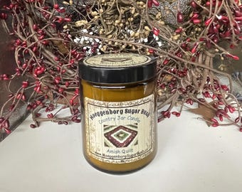 Amish Quilt Jar Candle, Made in the USA, Half Pint
