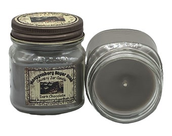 Dark Chocolate Jar candle, 1/2 pint, made in Michigan, Made in the USA, Moeggenborg Sugar Bush, teacher gift
