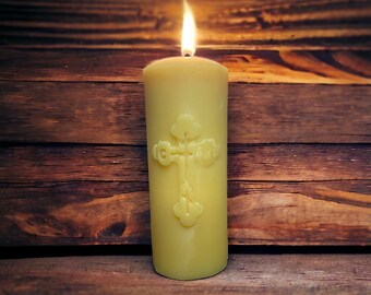 Beeswax Orthodox Cross Candle