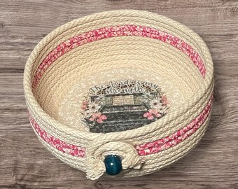 Music basket basket medium,  Piano Basket, Scripture, Handmade, Made in Michigan, Made in the USA,Moeggenborg Sugar Bush, White cotton rope