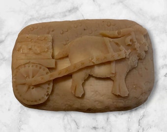 Oatmeal Milk and Honey goat milk molded soap - goat and wagon