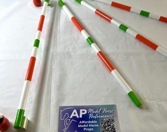 Handmade Model Horse Trail Set: Breyer/Stone Accessories, Striped Poles & Flower Pots