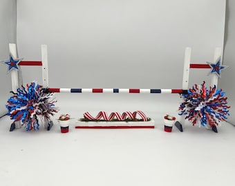 Model Horse Jump | Red, White & Blue Independence Day, Traditional Scale for Breyers, Stone