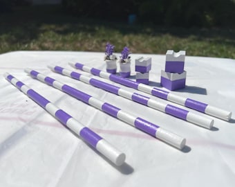 Handmade 1:9 Scale Model Horse Trail Set – Purple/White – Breyer Props