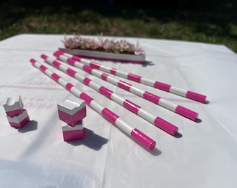 Handmade 1:9 Scale Model Horse Trail Set – Pink Poles, Pots & Flower Box