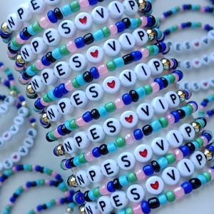 1-10-50-100-200-1000 Friendship Bead Bracelet, Personalized Custom Beaded Name Bracelets, Custom Bulk Beaded Bracelets, Bracelets for Women