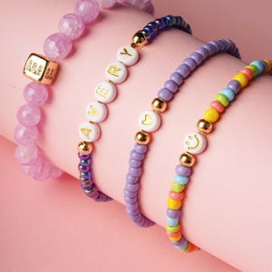 Personalized  Bead Bracelet: Custom Name Friendship Bracelet