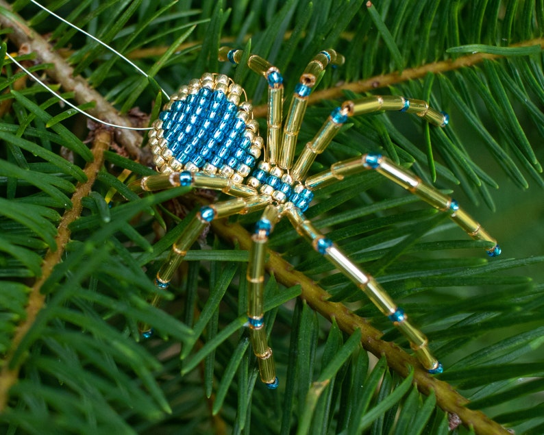 Christmas Spider Ornament, Gold & Turquoise, Legend of the Christmas Spider, Christmas Decor, image 4