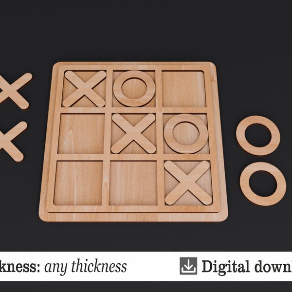 Wooden Tic Tac Toe Board - Etsy